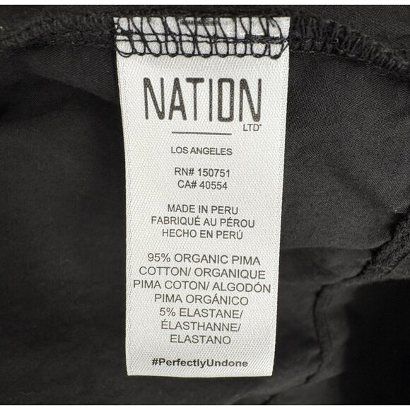 Nation LTD Revolve Women's Sadelle Midi Dress M Jet Black Organic Pima Cotton - Picture 4 of 7